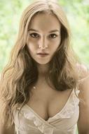 sensual model with curly hair