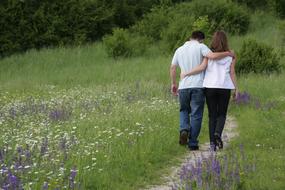 Together Couple Walking grass