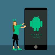 image of a girl near a smartphone