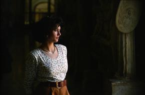 Portrait of Beautiful Woman with golden necklace