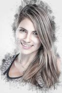 digital portrait of a blonde with long hair