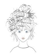 girl with hairstyle as a sketch
