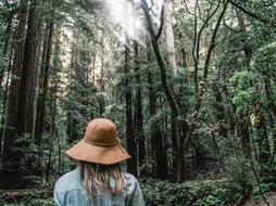 blonde in brown hat