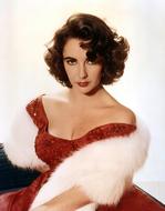 elizabeth taylor in evening dress with fur