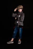 funny child boy in stylish clothing