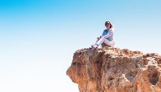 Blond Woman on Summit rock