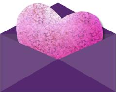 pink heart envelope valentine