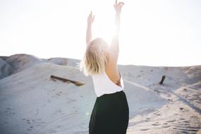sun white sand Girl