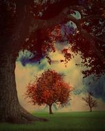 Forest Surreal Fantasy red trees