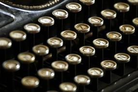 vintage typewriter keyboard close up