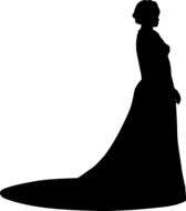 girl gown silhouette drawing