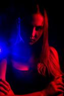 portrait of a girl on dark