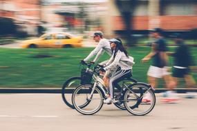 Man Woman bikers on road