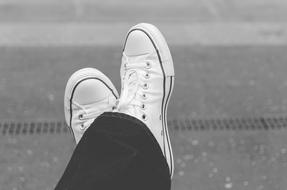 keds on feet, Black And White