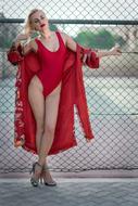 Portrait Model fashion red clothes