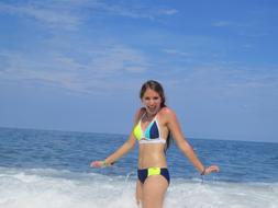 girl in a swimsuit on the beach