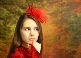 girl in red hair band