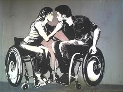 graffiti disability woman man drawing