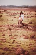 girl posing in the field