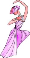 abstract image of a dancing girl in a pink dress