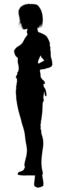 silhouette of slim woman