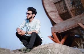 Fashion Style Boy in countryside