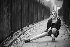 Adult Woman pose on street