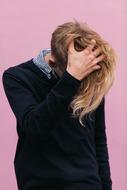 stylish man with blond hair