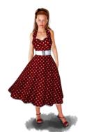 woman in a dress with polka dots as a 3d model