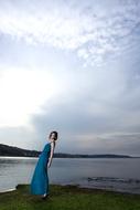 Beauty Woman on coast