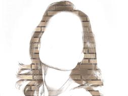 abstract clipart of woman face masonry wall