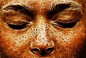 textured female face close up