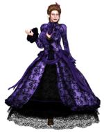 woman in old elegant dress