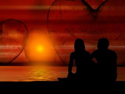 valentine s day sunset lovers