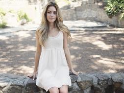 Beautiful Girl Smiling white dress