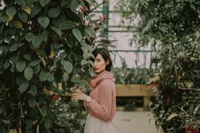 portrait of Girl Woman in garden