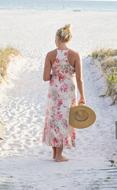Pretty Girl on Beach Ocean