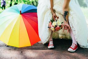 Wedding Bride Woman with bouquet