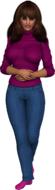woman wearing blue pants, 3d render