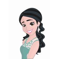 cartoon princess with black hair