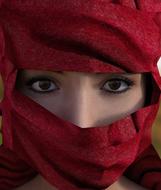 Woman red Headscarf Hijab