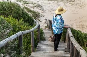 Woman Alone in hat