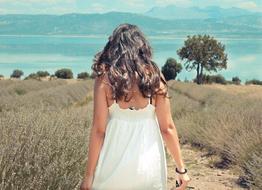 Landscape of Woman at Nature summer