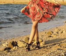 Legs Woman at Outdoors beach