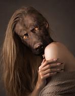 portrait of a dog woman