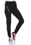 black women's pants and red sneakers