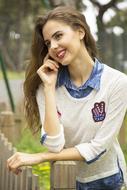 portrait of a smiling girl on the street