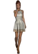 3d model of the beautiful girl in dress, at white background, clipart