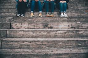 Shoes Jeans on Stairs