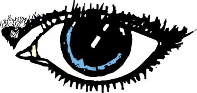 black blue womanâs eye drawing